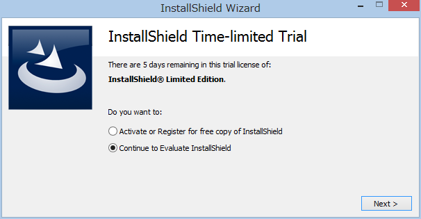 Activate or Register for free copy of InstallShield